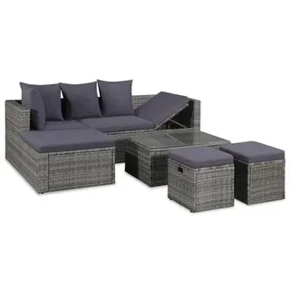 vidaXL Garten-Lounge-Set 4-tlg. grau