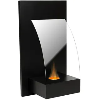 Avilia Schwarzer Bioethanol-Kamin aus Metall und gehärtetem Glas – ideal für die Schaffung Einer romantischen Atmosphäre, modern und elegant, mit umweltfreundlichen Brennstoffen und ohne Rauch und