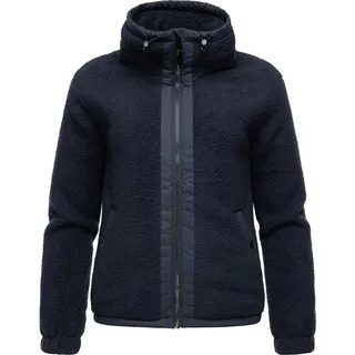 Ragwear Sweatjacke Nordicka Sportliche Kapuzenjacke mit Kunstleder-Elementen blau L (40)
