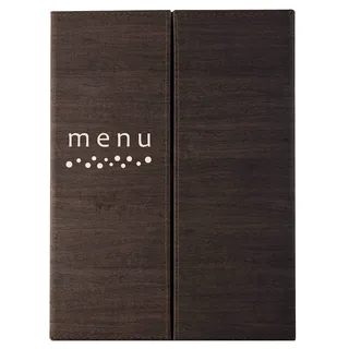 Lacor Leo collection 28151 Menühalter aus Simil-Leder mit 3 transparenten Klappen in Renoglass, thermoversiegelt, cremefarben, 23 x 32 cm (A4)