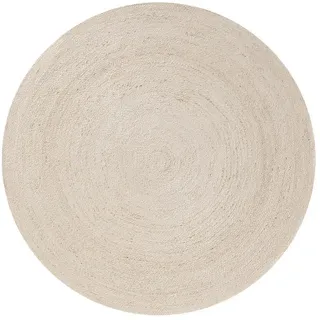 benuta Pure Juteteppich Jutta Ivory ø 80 cm rund , Creme , Textil , Beton Optik , Rund , 80x80 cm , Gots , für Fußbodenheizung geeignet , Teppiche und Böden, Teppiche