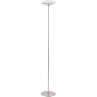 EGLO connect LED Stehlampe Frattina-C, 1 flammige Stehleuchte aus Stahl und Kunststoff in Nickel-Matt, Weiß, Farbtemperaturwechsel (warm, neutral, kalt), RGB, dimmbar, Lampe mit Tritt-Schalter