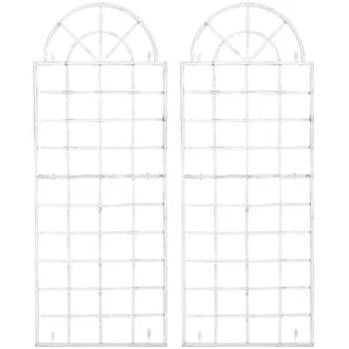 CLP Rankgitter 2er Set Metall antik weiß , Weiß, Weiß , 70x180x1 cm , Dekoration, Gartendeko