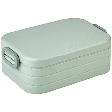 Mepal Brotdose Midi – Brotdose To Go - Lunchbox für 2 Sandwiches oder 4 Brotscheiben - Meal Prep Box - Brotdose Erwachsene - Essenbox mit Unterteilung - Nordic sage