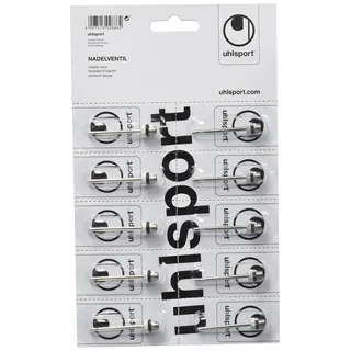 Uhlsport Nadelventile, 10 Stück, Ersatz-Nadeln für Ball-Pumpe, für Fußball, Basketball etc, Ball-Nadeln für Luftpumpe, Nadel-Ventile, Gewinde-Gr. M5, silber