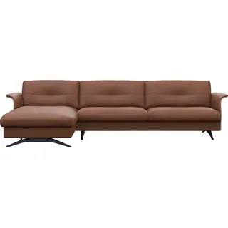 FLEXLUX Ecksofa »Glow, super bequem durch hochwertigem Sitzaufbau mit Federkern, L-Form« Modernes skandinavisches Design, braun