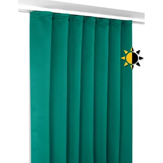 BEAUTEX Verdunkelungsgardine mit Kräuselband U-Band, Blackout Vorhang Blickdicht abdunkelnd, Größe und Farbe wählbar (Breite: 140 cm, Höhe: 175 cm, Petrol)