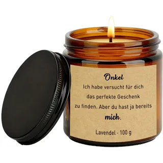 Vatertagsgeschenk für Onkel Geschenk Kerze mit Spruch, Lustige Duftkerze Geschenk für Onkel, 3.5OZ Lavendel Duftkerze im Glas, Geschenkideen für Männer Geburtstagsgeschenk Weihnachtsgeschenke