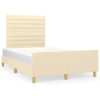 vidaXL Bettgestell ohne Matratze Creme 120x200 cm Stoff - Creme