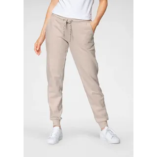 Sweathose OTTO PRODUCTS, Damen, Gr. 48, N-Gr, beige, angeraute Sweatware, Obermaterial: 100% Baumwolle, aufgeraut, unifarben, figurbetont lang, Hosen Sweathose, GOTS zertifiziert - aus Bio-Baumwolle -
