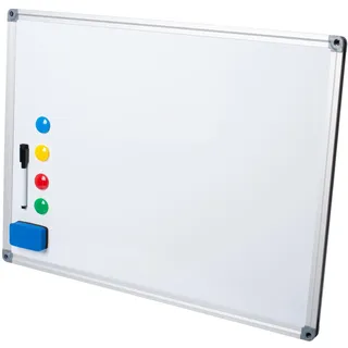 Whiteboard Magnettafel Memoboard, 60 x 45cm, inkl. 4 Magnete, weiß mit Alurahmen