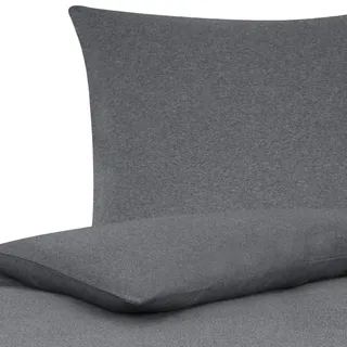 Traumschlaf Uni Jersey Melange Bettwäsche anthrazit, 1 Bettbezug 155 x 220 cm + 1 Kissenbezug 80 x 80 cm