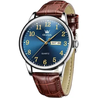 Herren, Edelstahl Analoger Quarz Uhren Herren, Klassisches Geschäft Herren Kleid Uhr, Wasserdicht Leuchtend Tag Datum Armbanduhr
