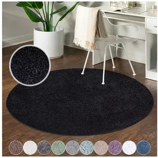 Carpet City Hochflor-Teppich »City Shaggy« rund 30 mm Höhe Teppich Langflor, Uni, Shaggy, flauschig-weich Carpet City Ø 200 cm 1 Stk.