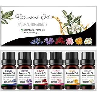 6 x 10ML Blumige Ätherische Öle Set, Rose, Lavendel, Kamille, Kirschblüte, Glockenblume, Duftblüte, 100% Reine Duftöle für Diffuser, für Diffuser Duftlampen Luftbefeuchter, Massage