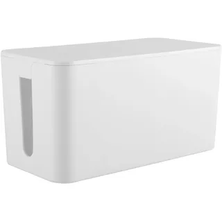 RICOO Kabelbox, Kabelmanagement Box Z2301-W, Kabel Organizer Box 23,5 x 11,5 x 12 cm, Aufbewahrungsbox zum Verstecken von Steckdosenleisten, Adaptern und Kabeln, Kabelsammler, Weiß