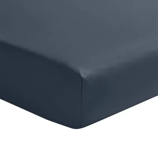 Essix Spannbettlaken, Baumwoll-Satin Palazzo, Nachtblau, 180 x 200 cm
