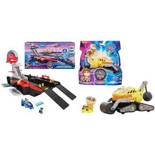 PAW PATROL: Der Mighty Kinofilm & : Der Mighty Kinofilm, Superhelden-Basis-Fahrzeug von Rubble mit Welpenfigur