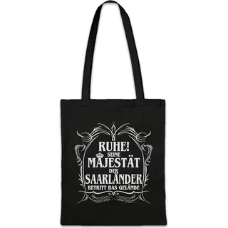Urban Backwoods Seine Majestät Der Saarländer, Stofftasche, Farbe: Schwarz - Schwarz