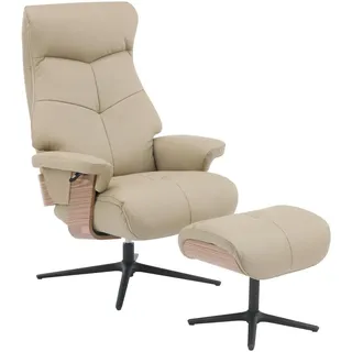 Livetastic Relaxsesselset , Taupe , Holz, Textil, Leder , Echtleder , Rindleder , Pappel , massiv , 78x111x81 cm , Relaxfunktion , Wohnzimmer, Sessel, Ledersessel