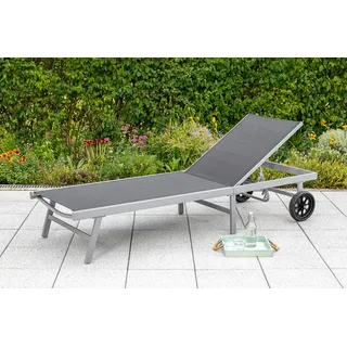 Merxx Gartenliege 100 x 60 x 10 cm Schwarz/Silber