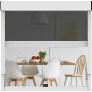 CLIP'N'SHADE Weiß - Aussenrollo gegen Hitze, Jalousie, Sichtschutz und Abdunkelung für Fenster, Hitzeschutz Rollo ohne Bohren (Breite: 130 cm, Höhe: 91-142 cm, Transparent)
