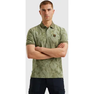 Poloshirt PME LEGEND "Short sleeve polo two tone pique printed", Herren, Gr. M, grün (quiet grün), Jersey, Obermaterial: 100% Baumwolle, bedruckt, regular fit taillenbedeckt, Bündchen, Shirts Poloshirt, mit All-Over Print