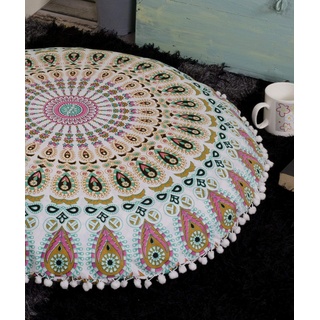 Popular Handicrafts Großer Ombre-Mandala-Bodenkissenbezug – Kissenbezug – Sitzkissenbezug, Bohemian-Yoga-Dekoration, Bodenkissen, 81,3 cm, Mehrfarbig