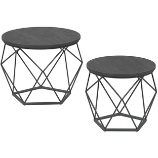 VASAGLE Couchtisch Set Schwarz,