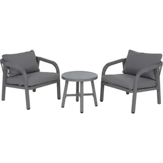 MCW Aluminium Lounge-Set P82 Stuhl Tisch Hellgrau
