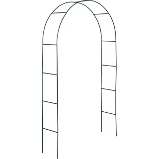 Pergola bogenförmig dunkelgrün Metall Rankhilfe 240x140x37 cm korrosionsbeständig