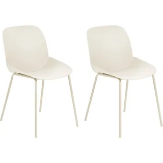 Beliani Esszimmerstuhl Kunststoff beige 2er Set