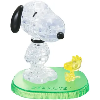 HCM Crystal Puzzle | 3D Snoopy Woodstock | Transparentes Design | 41 Teile | Bausatz für Kinder und Erwachsene | HCM Kinzel