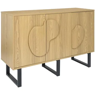 HOME DECO FACTORY, HD0433, Elegantes, modernes Sideboard aus schwarzbraunem Holz, mit Mehreren Fächern für optimale Aufbewahrung, ideal für Wohn- oder Esszimmer, 120 x 79 x 40 cm