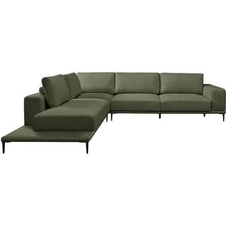 Belluti Ecksofa , Grün , Metall , Ottomane links, L-Form , 318x271 cm , Goldenes M , Typenauswahl, Lederauswahl, Stoffauswahl, Hocker erhältlich, Rücken echt, individuell planbar , Wohnzimmer, Sofas & Couches, Wohnlandschaften, Ecksofas