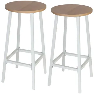 Relaxdays 2Xbarhocker , Metall, , Rund , 32x65x32 cm, , Esszimmer, Barmöbel, Barhocker,