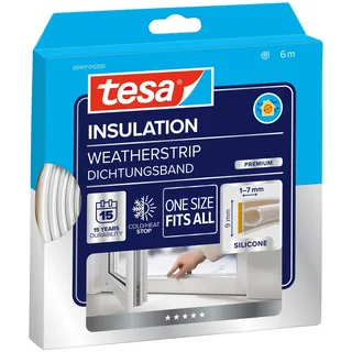 Tesa INSULATION Dichtungsband Premium Flexible Transparent - 6 m x 9 mm x 7 mm