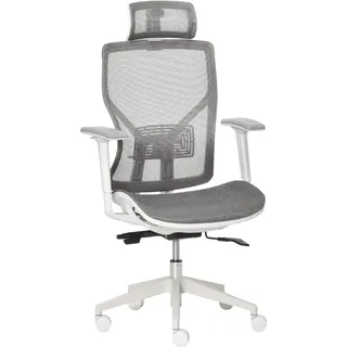 Vinsetto Bürostuhl Schreibtischstuhl Drehstuhl Gamingstuhl mit Kopflehne Lendenkissen 3D-Armlehne 3 Stufen 360°-Drehräder höhenverstellbar ergonomisch Mesh-Stoff Schaumstoff Grau 67 x 65 x 120-128 cm - Grau