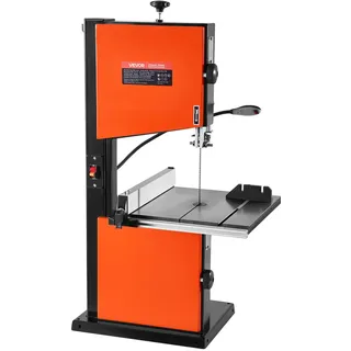 Vevor Bandsäge, Schnittbreite 254 mm, Zweigang-Holzbandsäge mit 373-W-Motor (1/2 PS), Schnitthöhe 160 mm, 335x340 mm Gusseisentisch, mit 360°-Arbeitsleuchte, Gehrungsanschlag, Parallelanschlag