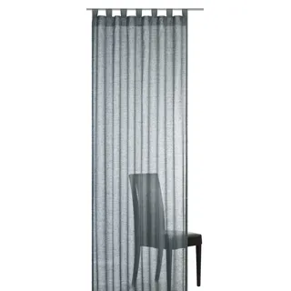 ELBERSDRUCKE halbtransparente Gardine Schlaufenschal Effecto 17 anthrazit 255 x 140 cm Vorhang für Wohnzimmer Schlafzimmer Flur 186784