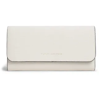 Tommy Hilfiger Geldbörse "TH MODERN LRG FLAP WALLET" Damen Geldbeutel, Portemonnaie mit Logo-Schriftzug, creme