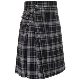 AMENGJ Rock Damen Kariert Herren Kurzrock Tartan Praktischer Kilt Herrenrock Vintage(Color 7,XL)