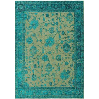 benuta Nest Flachgewebeteppich Frencie Türkis 120x180 cm , Textil , Patchwork , Rechteckig , 120x180 cm , Oeko-Tex® Standard 100 , wasserabweisend , Teppiche und Böden, Teppiche, Flachwebteppiche
