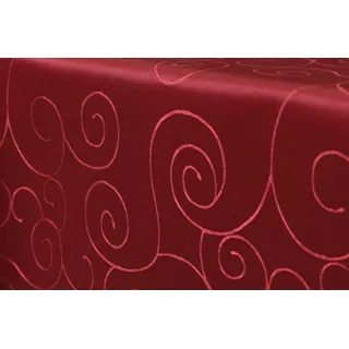 First-Tex Ornament Damast Tischdecke eckig 130x220 rot*