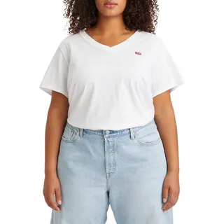 Levi's Damen Plus Size V-Neck Tee T-Shirt, Bright White, 1XL