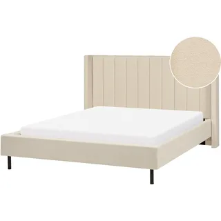 Beliani Polsterbett 160 x 200 cm Beige/Schwarz