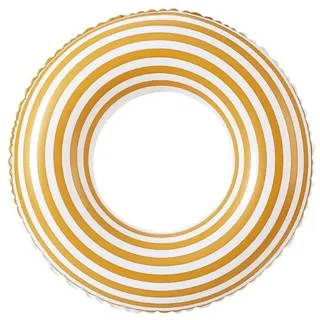 Schwimmring Gestreift, FainFun Schwimmring Retro,Schwimmreifen, Aufblasbares Schwimmtier, für Sommer, Strand und Schwimmparty, Retro-Stil, für Erwachsene (1, Braun, 80)