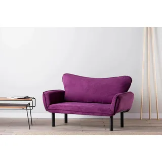 Dmora Schlafsofa 2-Sitzer Asterope 140x65 cm Lila, Stauraum