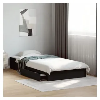 vidaXL Bettgestell mit Schubladen Schwarz 100x200 cm Holzwerkstoff - Schwarz
