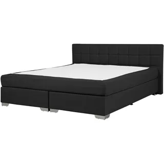 Beliani Boxspringbett 180/200cm Schwarz Admiral - Textil , 180x200 cm , Schlafzimmer, Betten, Boxspringbetten